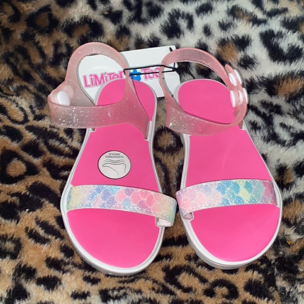 Limited Too Glitter Jelly Strap Sandals